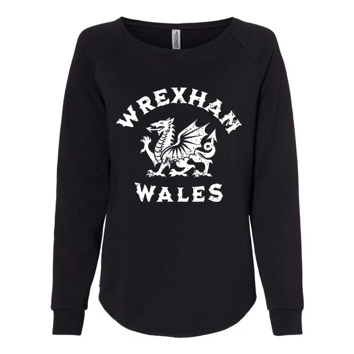 Wrexham Wales Welsh Dragon Flag Vintage Womens California Wash Sweatshirt