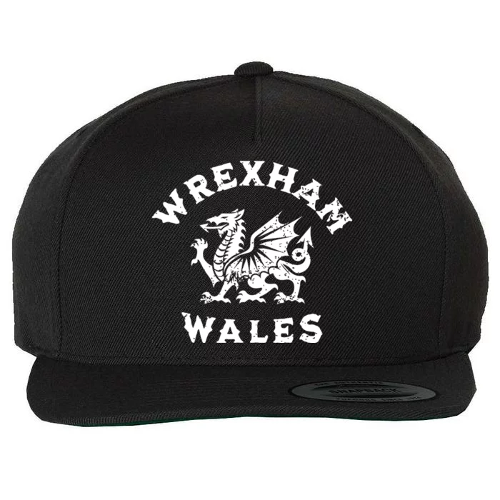 Wrexham Wales Welsh Dragon Flag Vintage Wool Snapback Cap