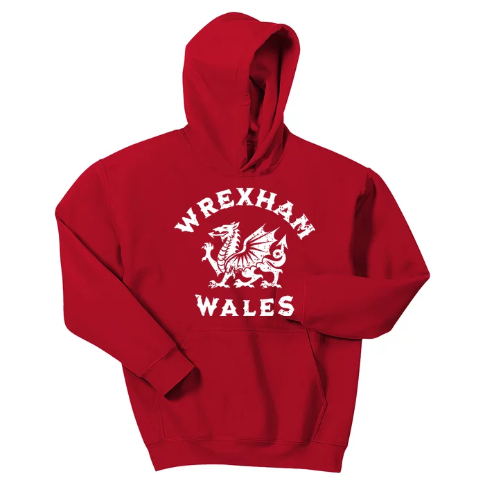 Wrexham Wales Welsh Dragon Flag Vintage Kids Hoodie