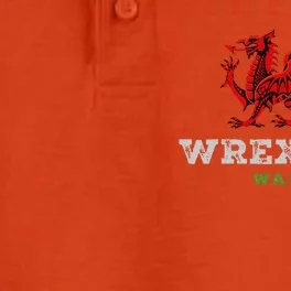 Wrexham Wales Welsh Dragon Flag Dry Zone Grid Performance Polo