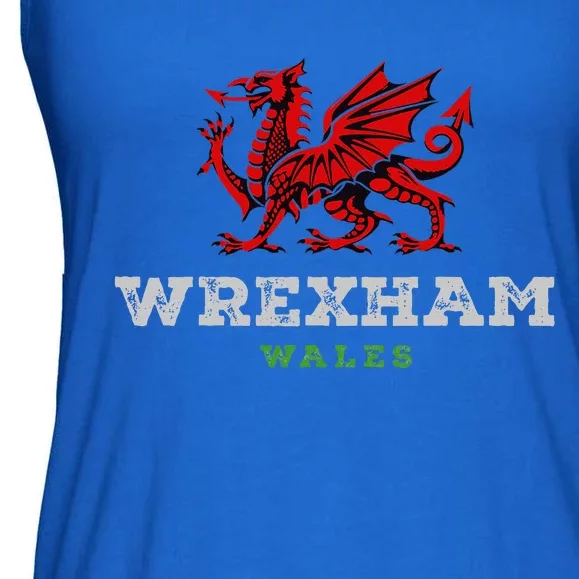 Wrexham Wales Welsh Dragon Flag Ladies Essential Flowy Tank