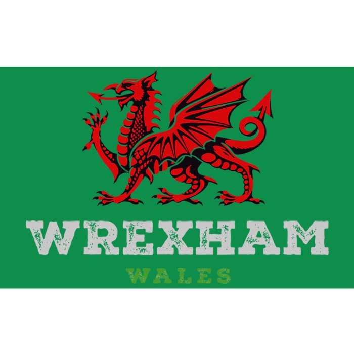 Wrexham Wales Welsh Dragon Flag Bumper Sticker