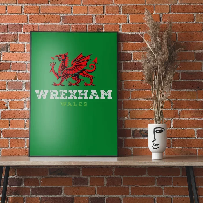 Wrexham Wales Welsh Dragon Flag Poster