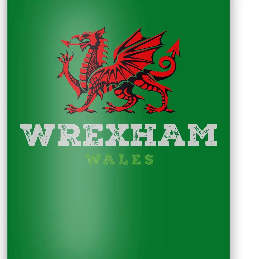 Wrexham Wales Welsh Dragon Flag Poster