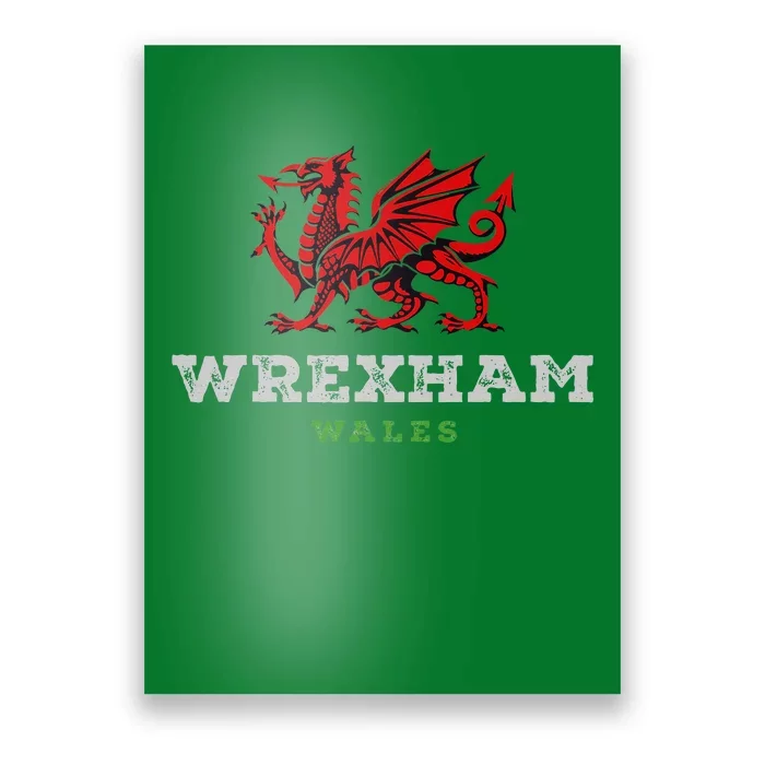 Wrexham Wales Welsh Dragon Flag Poster