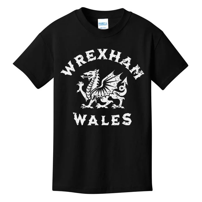 Wrexham Wales Welsh Dragon Flag Vintage Kids T-Shirt