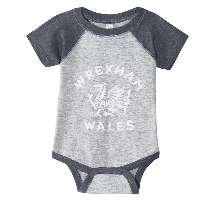 Wrexham Wales Welsh Dragon Flag Vintage Infant Baby Jersey Bodysuit