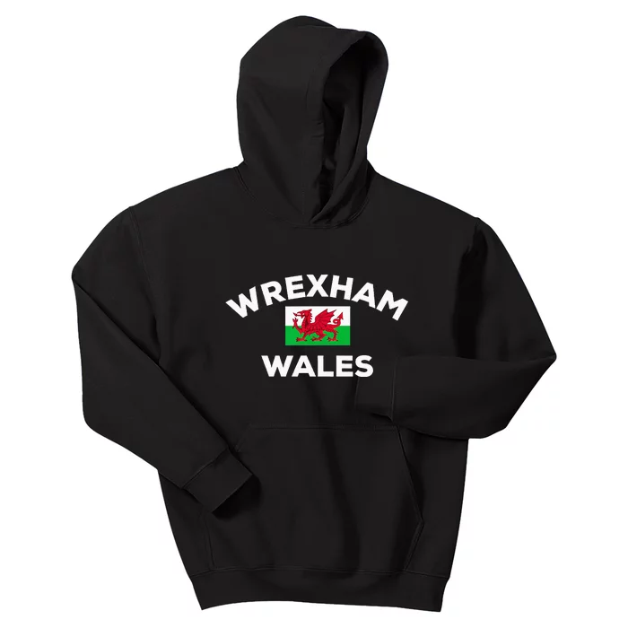 Wrexham Wales Welsh Flag City Kids Hoodie