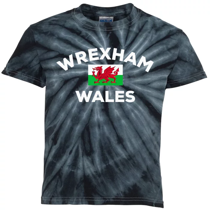 Wrexham Wales Welsh Flag City Kids Tie-Dye T-Shirt