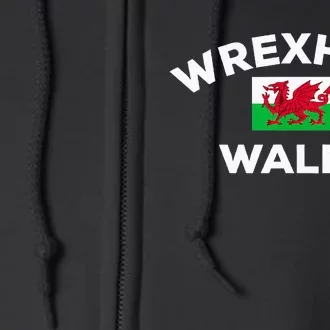 Wrexham Wales Welsh Flag City Full Zip Hoodie