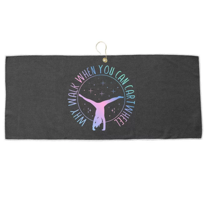 Why Walk When You Can Cartwheel Gymnast Gymnastic Gifts Girl Large Microfiber Waffle Golf Towel