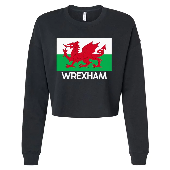 W.R.E.X.H.A.M Wales Welsh Flag Baner Y Ddraig Goch Cropped Pullover Crew