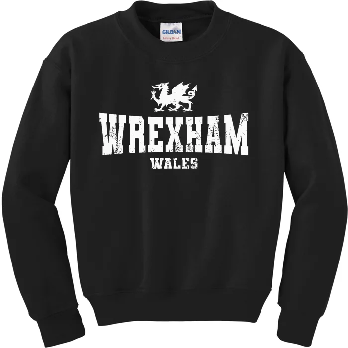 Wrexham Wales Welsh Dragon Flag Cymru Kids Sweatshirt