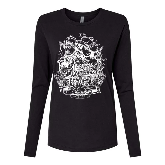 Wild Wild West Texas American Cowboy Womens Cotton Relaxed Long Sleeve T-Shirt