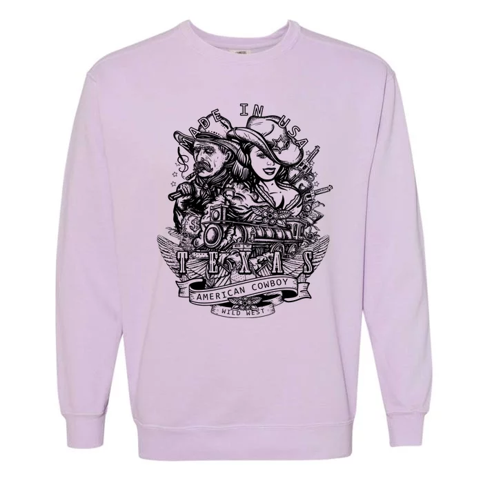 Wild Wild West Texas American Cowboy Garment-Dyed Sweatshirt