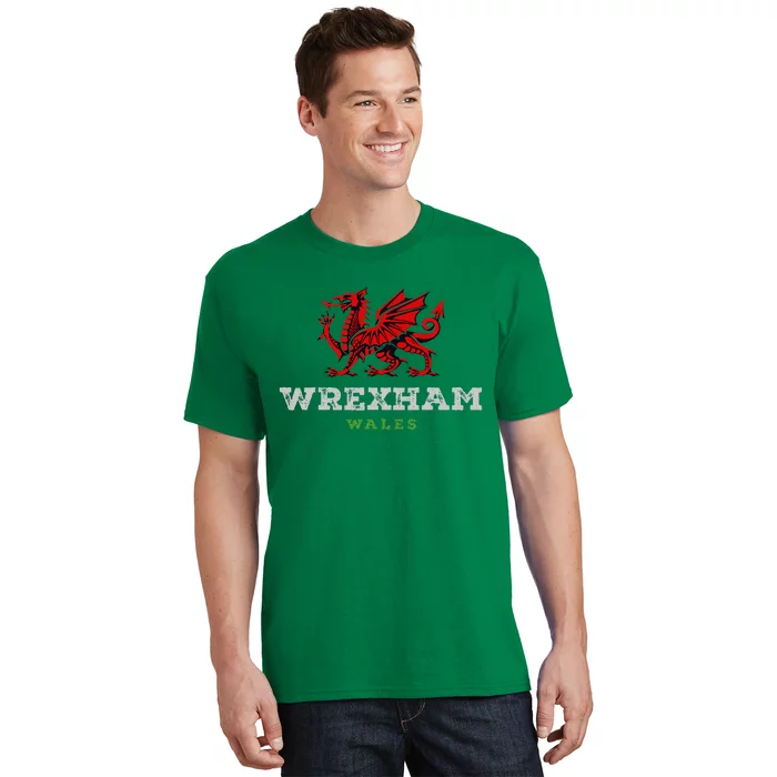 Wrexham Wales Welsh Dragon Flag Vintage T-Shirt