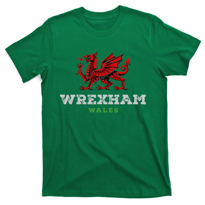 Wrexham Wales Welsh Dragon Flag Vintage T-Shirt