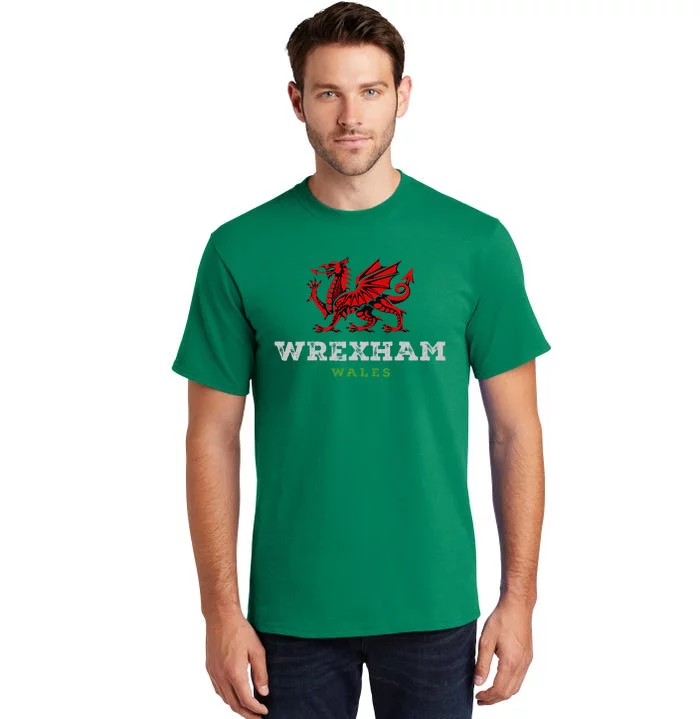 Wrexham Wales Welsh Dragon Flag Vintage Tall T-Shirt