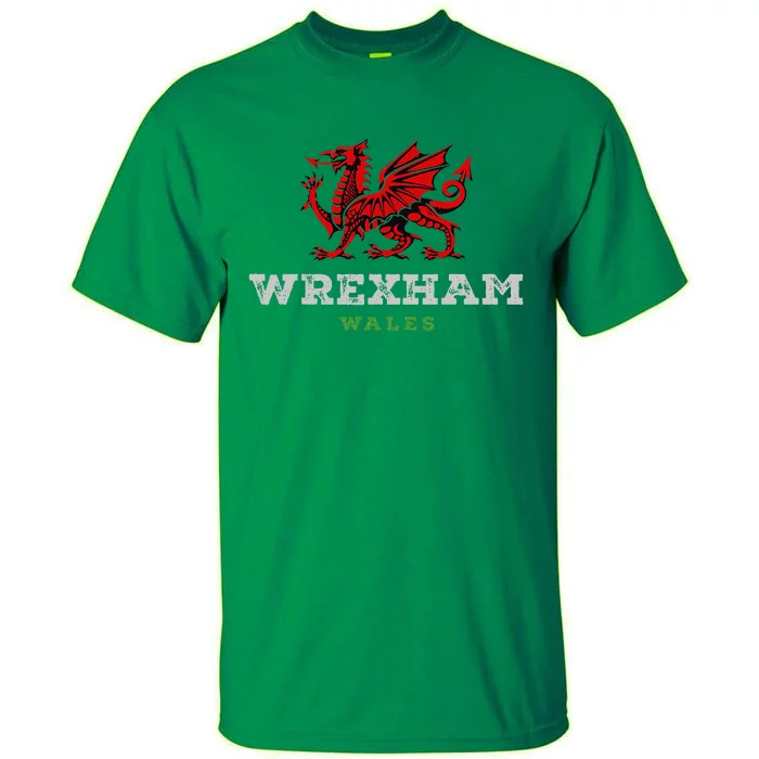 Wrexham Wales Welsh Dragon Flag Vintage Tall T-Shirt