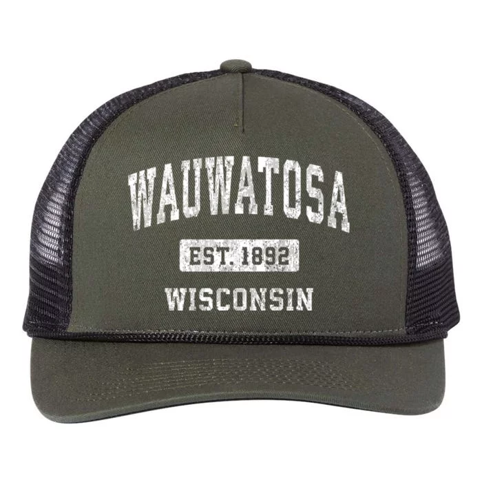 Wauwatosa Wisconsin Wi Vintage Sports Retro Rope Trucker Hat Cap