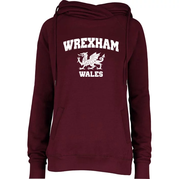 Wrexham Wales Welsh Flag Cymru Womens Funnel Neck Pullover Hood