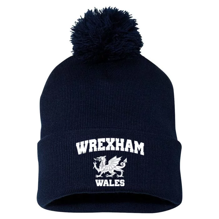 Wrexham Wales Welsh Flag Cymru Pom Pom 12in Knit Beanie