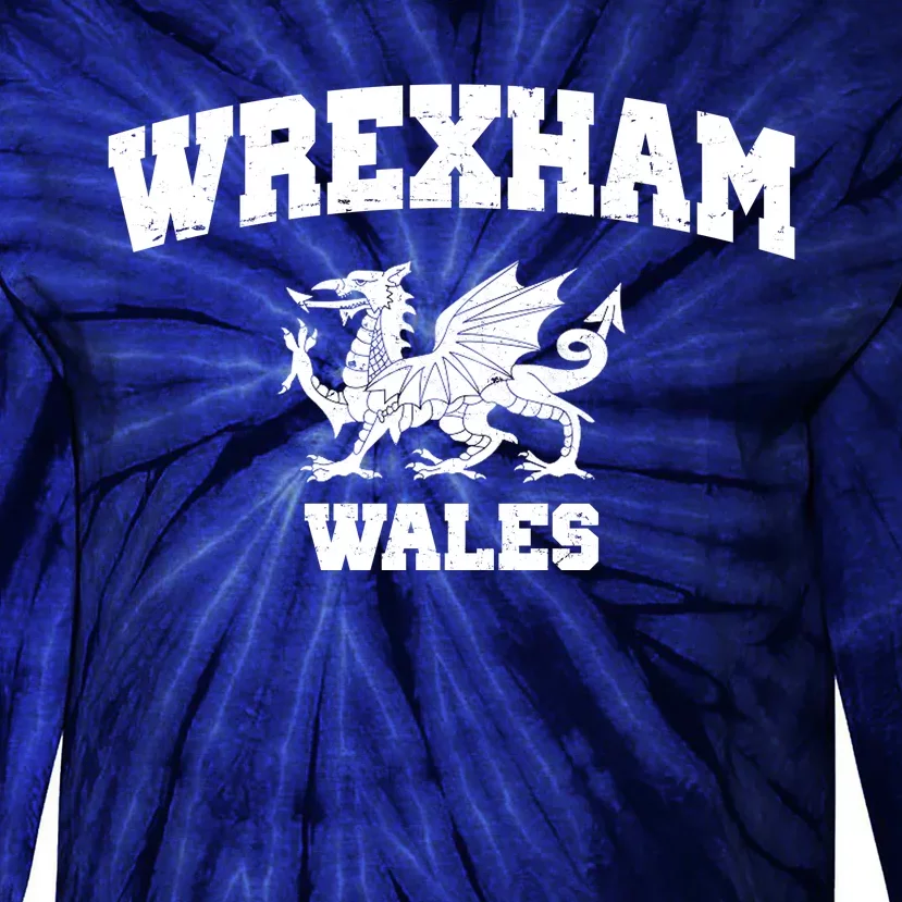 Wrexham Wales Welsh Flag Cymru Tie-Dye Long Sleeve Shirt