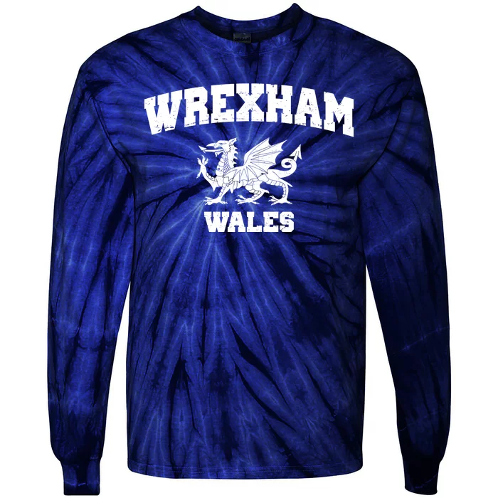 Wrexham Wales Welsh Flag Cymru Tie-Dye Long Sleeve Shirt