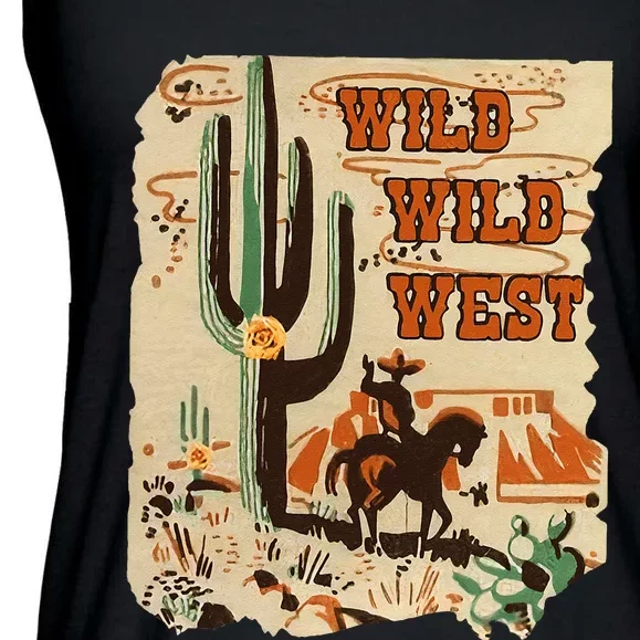 Wild Wild West Western Life Southwest Desert Vibes Cactus Ladies Essential Flowy Tank