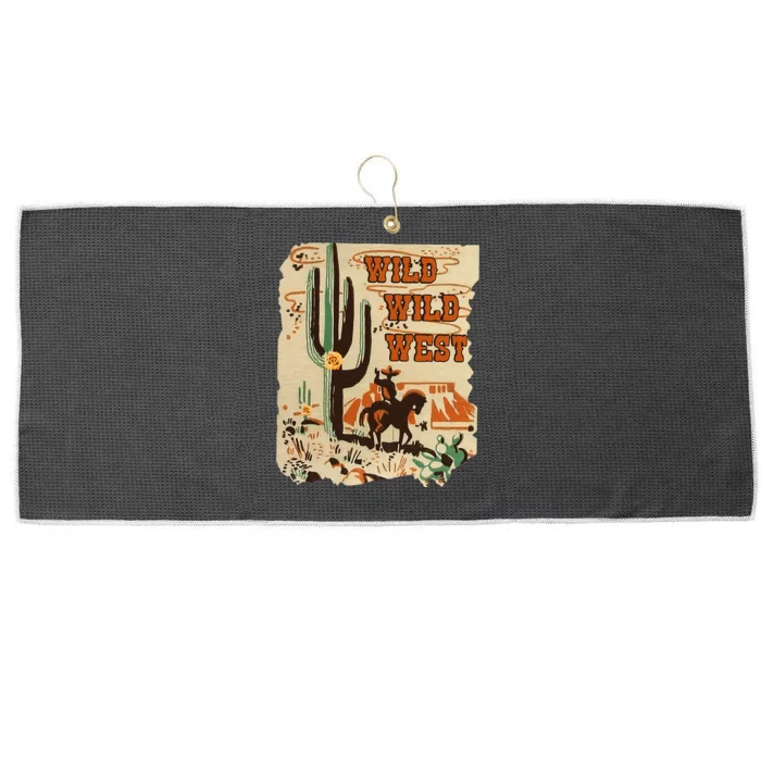 Wild Wild West Western Life Southwest Desert Vibes Cactus Large Microfiber Waffle Golf Towel