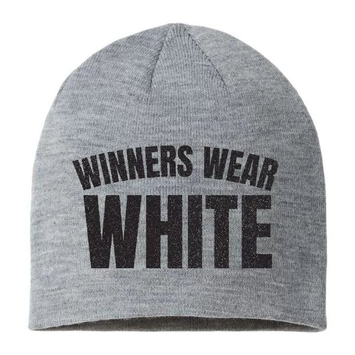 Winners Wear White Team Spirit Game Competition Color Retro 8 1/2in Sustainable Knit Beanie