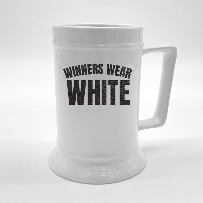 Winners Wear White Team Spirit Game Competition Color Retro Front & Back Beer Stein