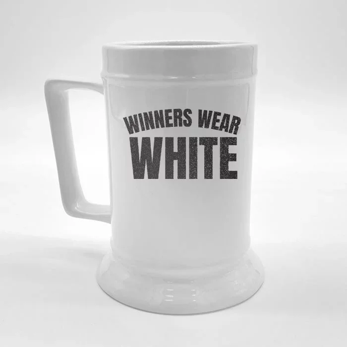 Winners Wear White Team Spirit Game Competition Color Retro Front & Back Beer Stein