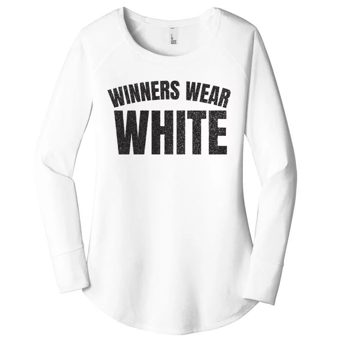 Winners Wear White Team Spirit Game Competition Color Retro Women's Perfect Tri Tunic Long Sleeve Shirt