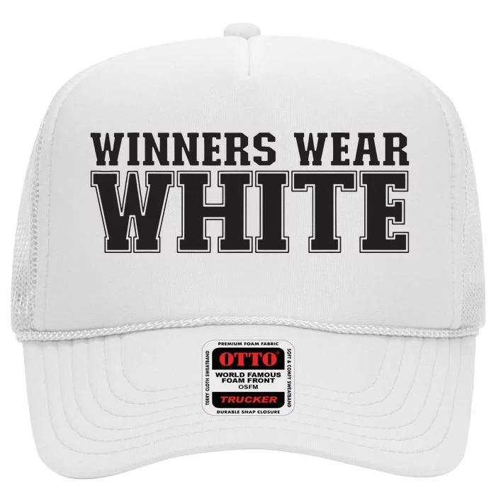 Winners Wear White Spirit Wear Team Game Color War High Crown Mesh Trucker Hat