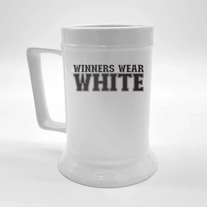 Winners Wear White Spirit Wear Team Game Color War Front & Back Beer Stein