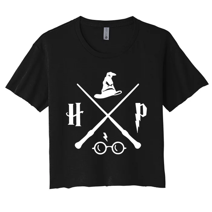 Wizard Wand Wizard Glasses Hp Women's Crop Top Tee