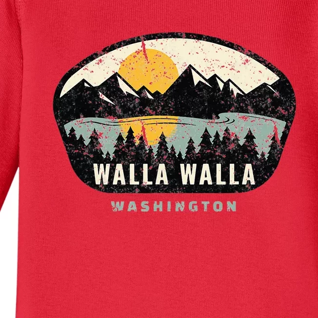 Walla Walla Washington W.A Vacation Souvenir Baby Long Sleeve Bodysuit