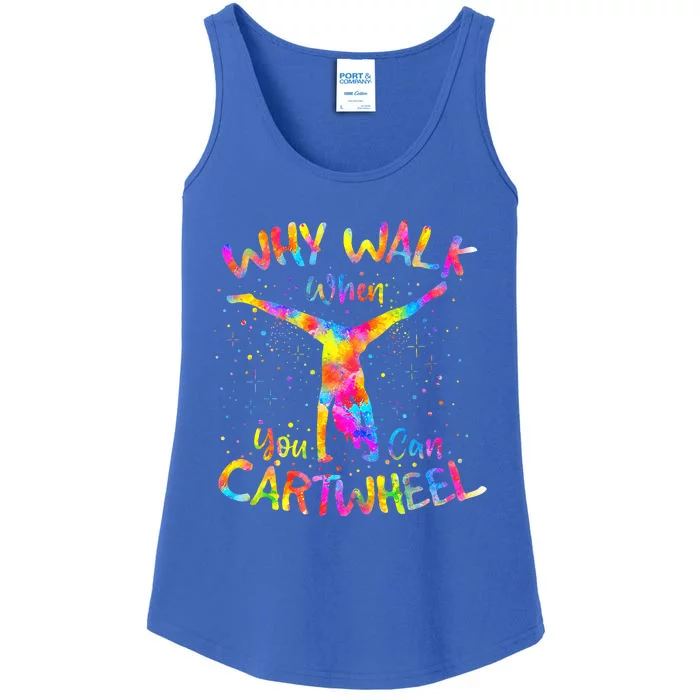 Why Walk When You Can Cartwheel Gymnast Gymnastic Tumbling Ladies Essential Tank