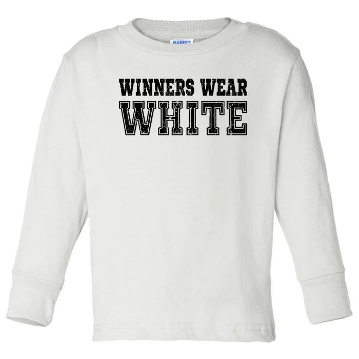 Winners Wear White Color Team Spirit Game War Camp Parent Toddler Long Sleeve Shirt