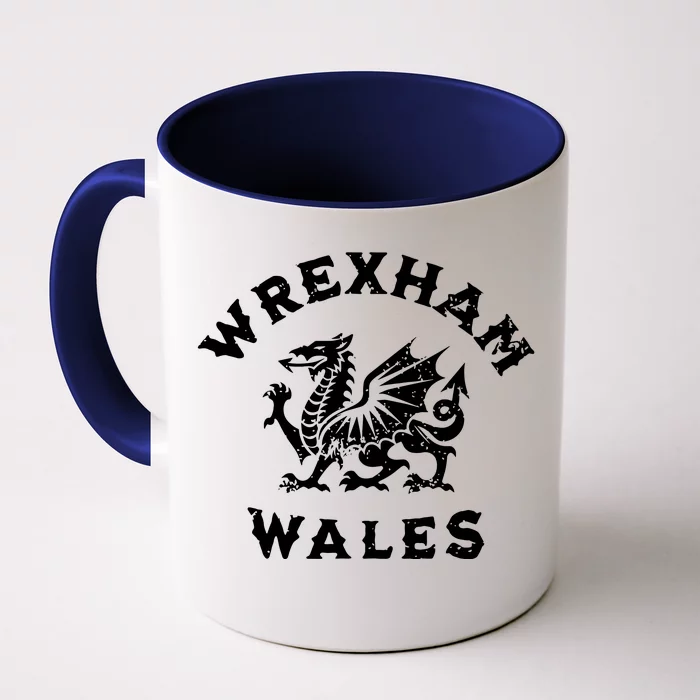 Wrexham Wales Welsh Dragon Flag Vintage Front & Back Coffee Mug