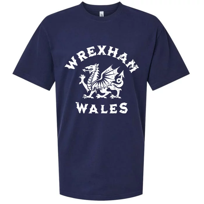 Wrexham Wales Welsh Dragon Flag Vintage Sueded Cloud Jersey T-Shirt