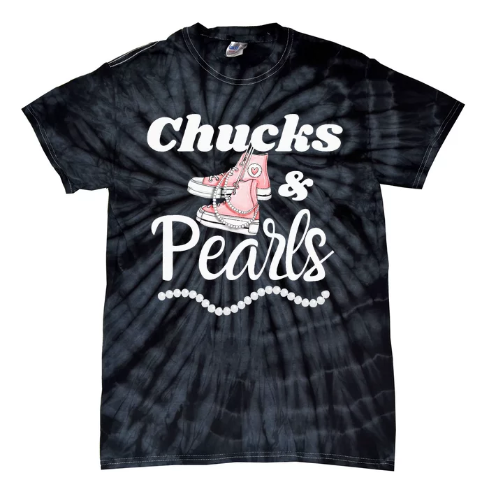 Wo Wo Wear Chucks And Pearls Kamala Harris President Tie-Dye T-Shirt