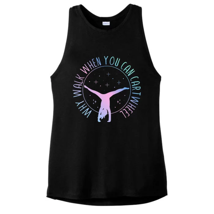 Why Walk When You Can Cartwheel Gymnast Gymnastic Ladies Tri-Blend Wicking Tank