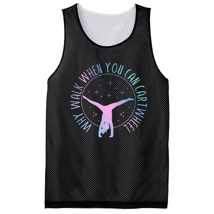 Why Walk When You Can Cartwheel Gymnast Gymnastic Mesh Reversible Basketball Jersey Tank