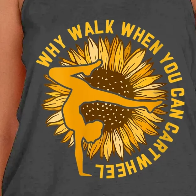 Why Walk When You Can Cartwheel Gymnastics Gymnast Women's Knotted Racerback Tank