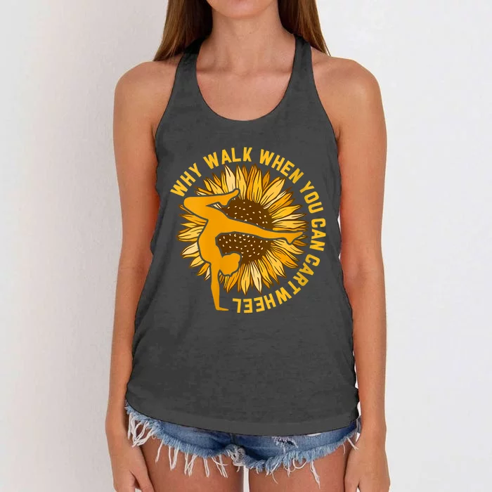 Why Walk When You Can Cartwheel Gymnastics Gymnast Women's Knotted Racerback Tank