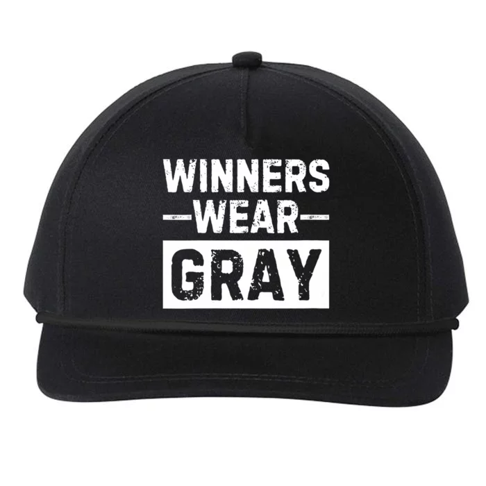 Women Winners Wear Gray Vintage Retro Snapback Five-Panel Rope Hat