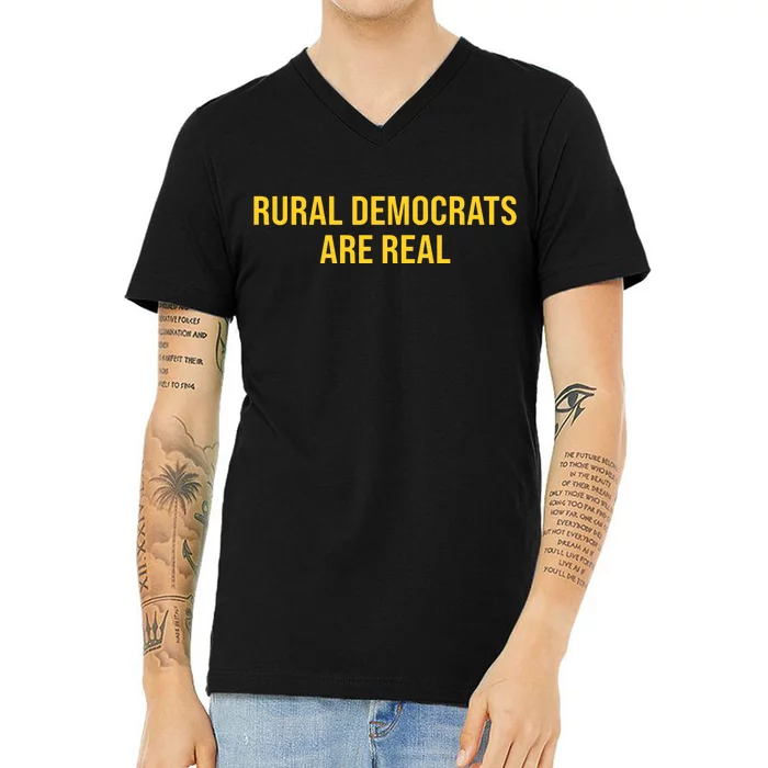 Will Watson Wearing Rural Democrats Are Real V-Neck T-Shirt