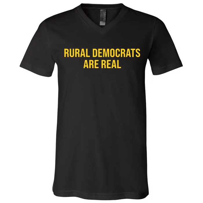 Will Watson Wearing Rural Democrats Are Real V-Neck T-Shirt